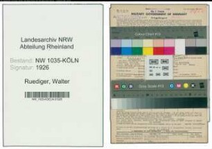 Entnazifizierung Walter Ruediger , geb. 24.08.1880 (Maschinenmeister)