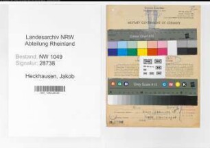 Entnazifizierung Jakob Heckhausen , geb. 04.07.1891 (Lokfuehrer)