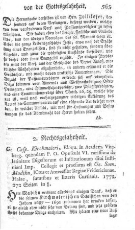 2. Rechtsgelahrheit.