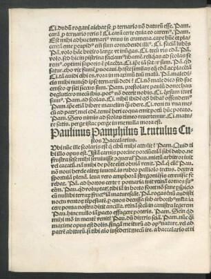 Paulinus Pamphilus Lentulus Custos Baccalarius.