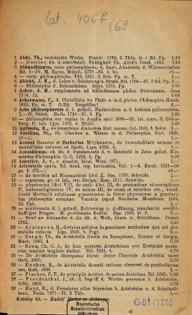 Antiquarischer Katalog, 69. Philosophie