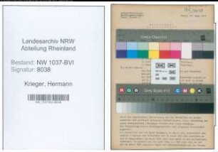 Entnazifizierung Hermann Krieger , geb. 29.05.1902 (Kaufmann)