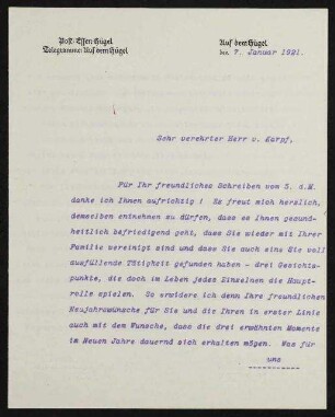 Brief an von Karpf von […]