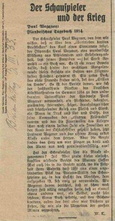 Rezension "Flandrisches Tagebuch 1914", Berliner Zeitung, 03.03.1933