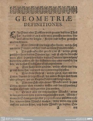 Geometriae Definitiones.