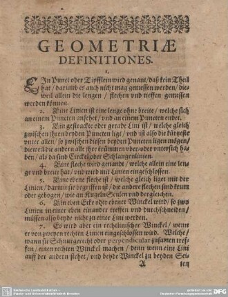 Geometriae Definitiones.