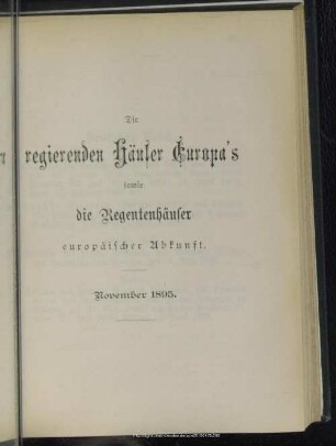 Regentenhäuser Europas