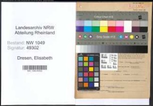 Entnazifizierung Elisabeth Dresen , geb. 27.09.1901 (Hausfrau)
