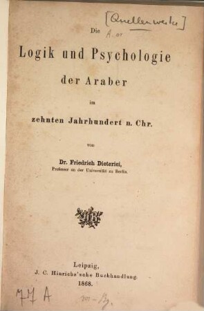 Die Logik und Psychologie der Araber im zehnten Jahrhundert n. Chr.