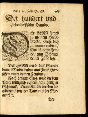 Der hundert und Zehende Psalm Davids.