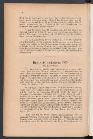 Unsere Ferien-Kolonien 1903