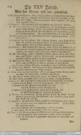 Die XXV Tabelle. Von den Nieren und der Harnblase