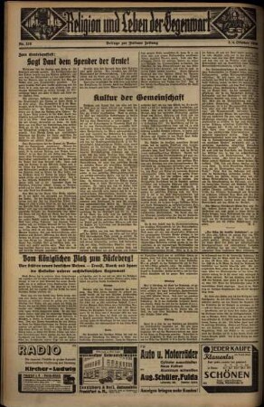 Vierte Ausgabe vom Samstag, den 03. Oktober 1936.