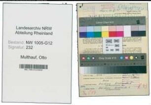 Entnazifizierung Otto Multhauf , geb. 25.12.1900 (Techn.Revisor)
