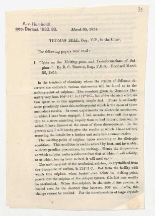 Note on the Melting-point and Transformations of Sulphur
