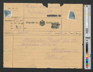 Telegramm an Werner von Melle