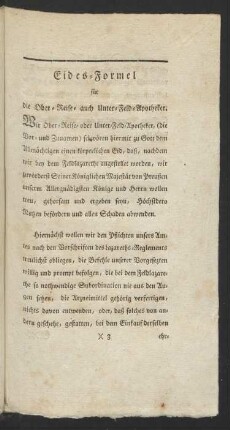 Eides-Formel für die Ober-Reise- auch Unter-Feld-Apotheker.