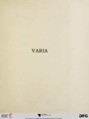 Varia (Nr. 38-41)