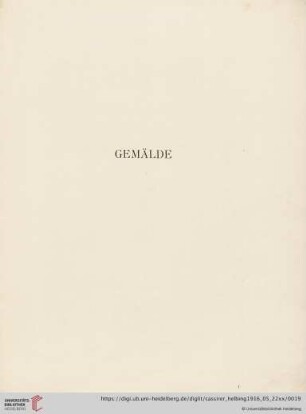 Gemälde (Nr. 1-106)