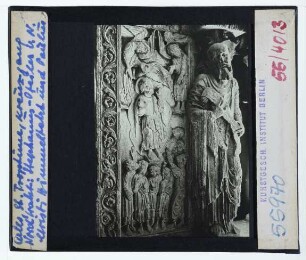 Arles, St. Trophime : Kreuzgang, Nordtrakt, Stephanus-Pfeiler, Christi Himmelfahrt und Paulus