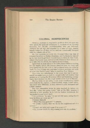 Colonial Reminiscences.
