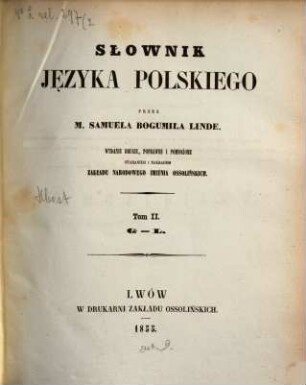 Słownik języka polskiego, 2. G - L