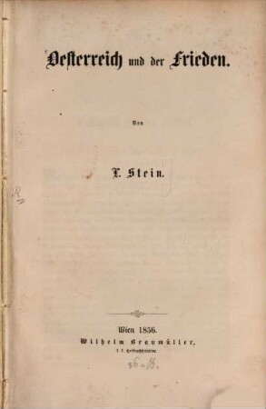 Oesterreich und der Frieden