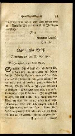 Zwanzigster Brief ... Neun und zwanzigster Brief