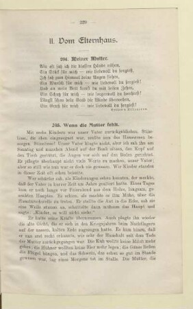 II. Vom Elternhaus