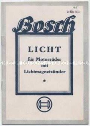 Licht für Motorräder mit Lichtmagnetzünder