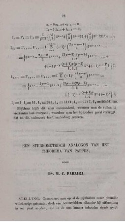 Een stereometrisch analogon van het theorema van pappus.