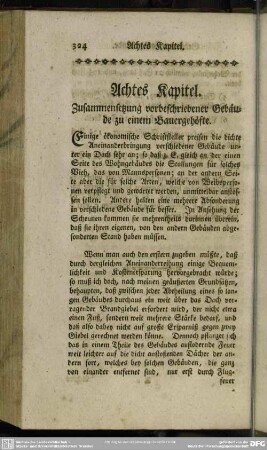 Achtes Kapitel. Zusammensetzung vorgeschriebener Gebäude zu einem Bauergehöfte