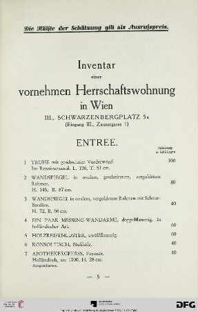 Entree (Nr. 1-18)