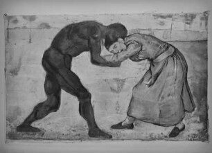 Ringkampf zwischen Mann und Frau