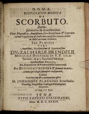 Disputatio Medica De Scorbuto