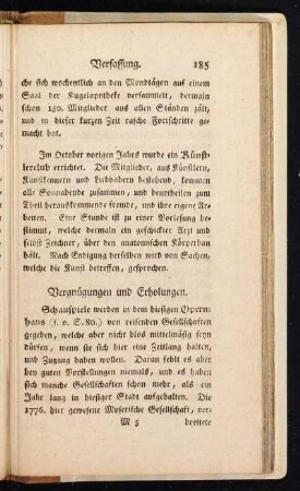 Vergnügungen und Erholungen.