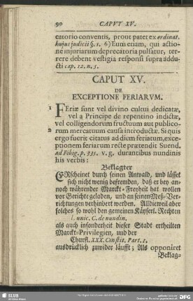 Caput XV. De Exceptione Periarum