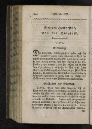 Geschichte der Dioptrik.