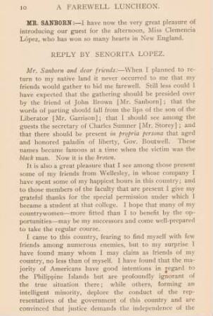 Reply by Senorita López