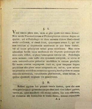 Dissertatio inauguralis medica sistens quaedam de pathologia animata annexis thesibus chirurgicis