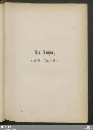 Ben Jonson, englischer Dramatiker