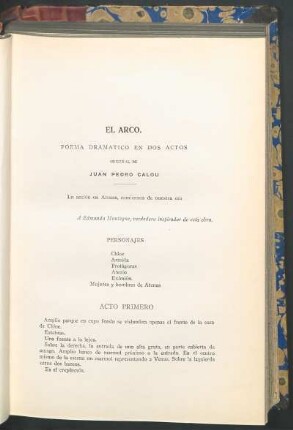 El arco : Poema dramático en dos actos