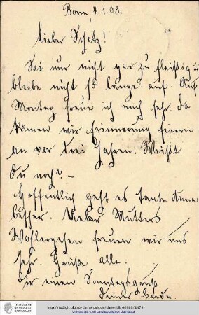 Postkarte vom 04.01.1908