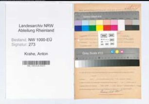 Entnazifizierung Anton Krahe, geb. 12.03.1890 (Polizeibeamter)