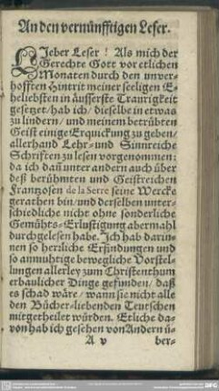 An den vernünfftigen Leser