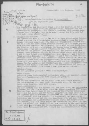 Braunsbach: Inspektionsbericht 1956
