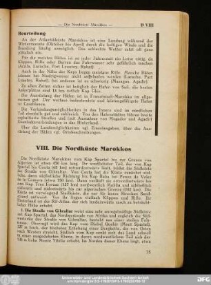 VIII. Die Nordküste Marokkos