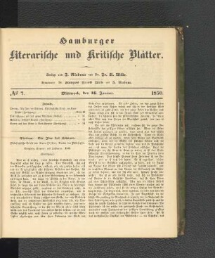 No. 7. 16. Januar 1850