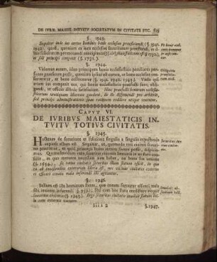 Caput VI. De Iuribus Maiestaticis Intuitu Totius Civitatis