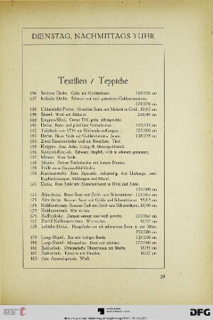 Textilien / Teppiche (Nr. 156-192)